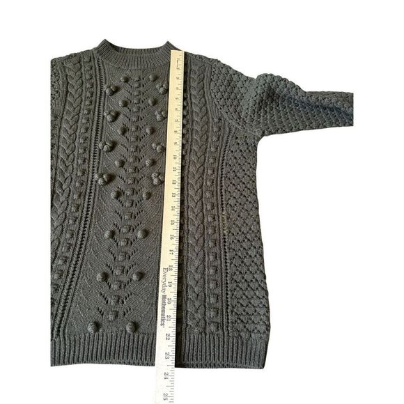 Sezane Rob Jumper Wool Sweater size S Green Crewneck Popcorn - Picture 6 of 10